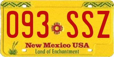 NM license plate 093SSZ