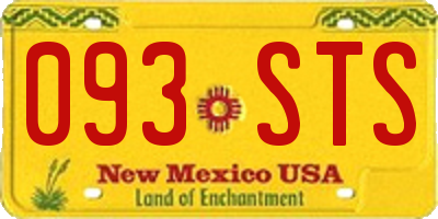 NM license plate 093STS