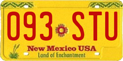 NM license plate 093STU