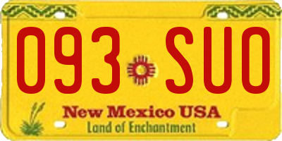 NM license plate 093SUO