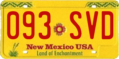 NM license plate 093SVD