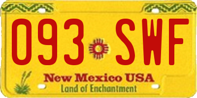 NM license plate 093SWF