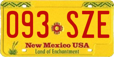 NM license plate 093SZE