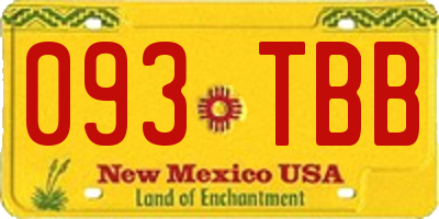 NM license plate 093TBB