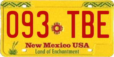 NM license plate 093TBE