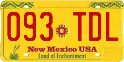 NM license plate 093TDL