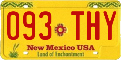 NM license plate 093THY