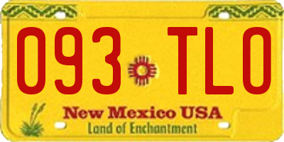 NM license plate 093TLO