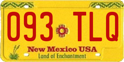 NM license plate 093TLQ