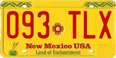 NM license plate 093TLX