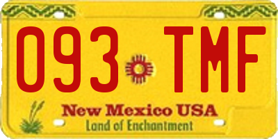 NM license plate 093TMF