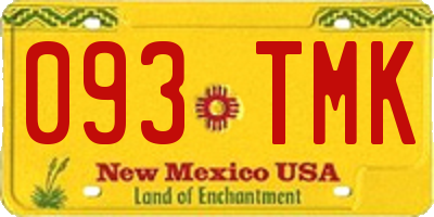 NM license plate 093TMK