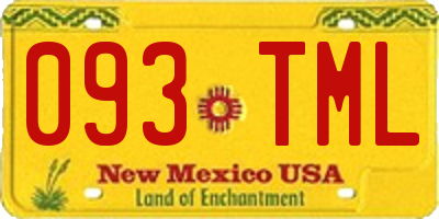NM license plate 093TML