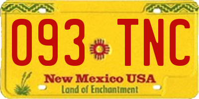 NM license plate 093TNC