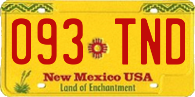 NM license plate 093TND