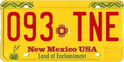 NM license plate 093TNE