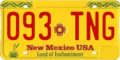 NM license plate 093TNG