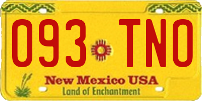 NM license plate 093TNO