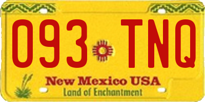 NM license plate 093TNQ