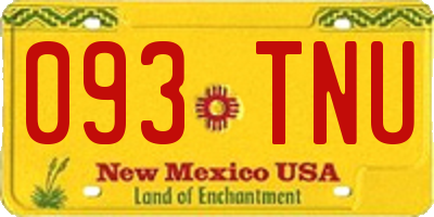 NM license plate 093TNU