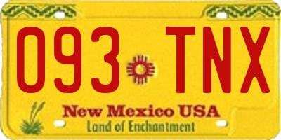 NM license plate 093TNX