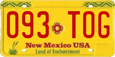 NM license plate 093TOG