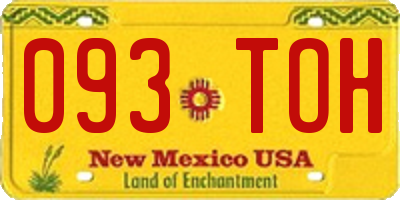 NM license plate 093TOH