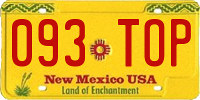 NM license plate 093TOP