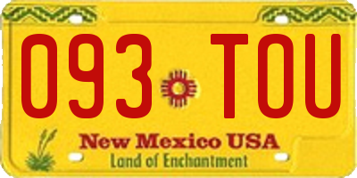 NM license plate 093TOU