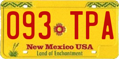 NM license plate 093TPA