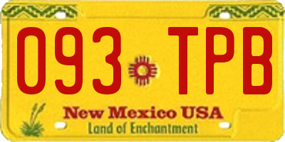NM license plate 093TPB