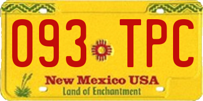NM license plate 093TPC