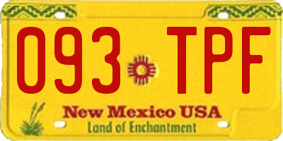NM license plate 093TPF