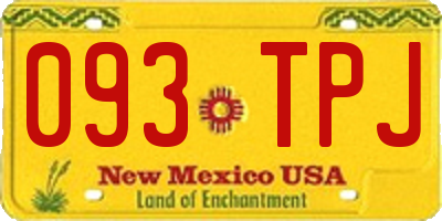 NM license plate 093TPJ
