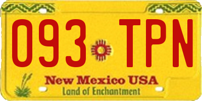 NM license plate 093TPN