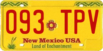 NM license plate 093TPV