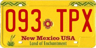 NM license plate 093TPX