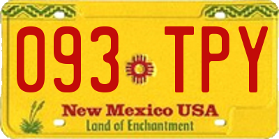 NM license plate 093TPY