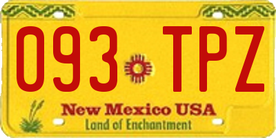 NM license plate 093TPZ