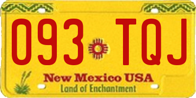 NM license plate 093TQJ