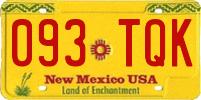 NM license plate 093TQK