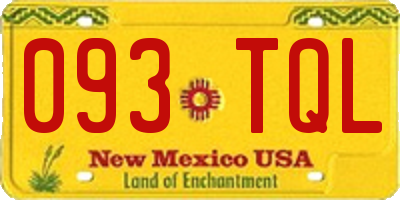 NM license plate 093TQL