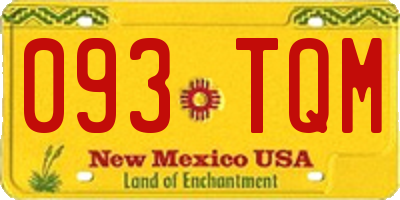 NM license plate 093TQM