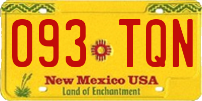 NM license plate 093TQN