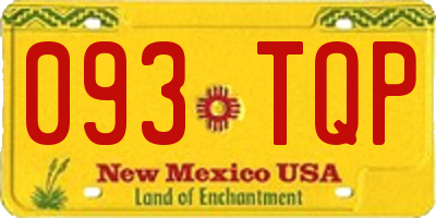 NM license plate 093TQP