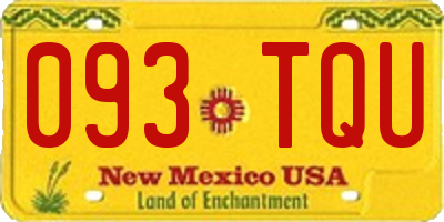 NM license plate 093TQU
