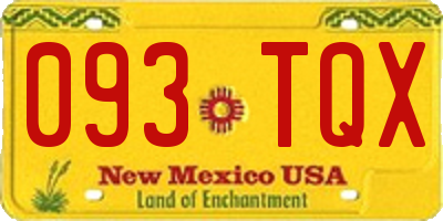 NM license plate 093TQX
