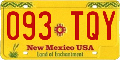 NM license plate 093TQY
