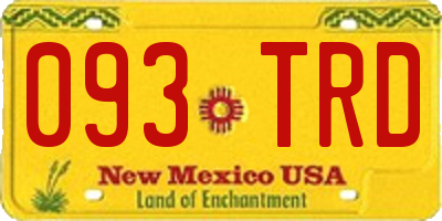 NM license plate 093TRD