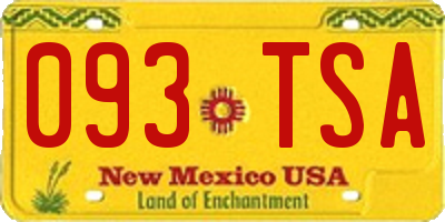 NM license plate 093TSA